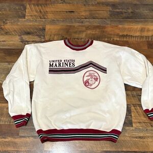 Soffe Cream and Red Marines Crewneck Sweater vintage